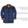 image:imageGioberti Mens Brushed Flannel 100 Cotton Plaid Checkered Shirt with Corduroy Contrast70c  Blue  Navy  White Highlight