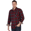 image:imageGioberti Mens Brushed Flannel 100 Cotton Plaid Checkered Shirt with Corduroy Contrast71  Black  Red  Blue Highlight