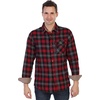 image:imageGioberti Mens Brushed Flannel 100 Cotton Plaid Checkered Shirt with Corduroy Contrast71  Black  Red  Blue Highlight