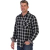 image:imageGioberti Mens Brushed Flannel 100 Cotton Plaid Checkered Shirt with Corduroy Contrast72  Black  Charcoal  White Highlight