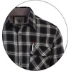 image:imageGioberti Mens Brushed Flannel 100 Cotton Plaid Checkered Shirt with Corduroy Contrast72  Black  Charcoal  White Highlight