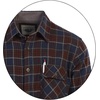 image:imageGioberti Mens Brushed Flannel 100 Cotton Plaid Checkered Shirt with Corduroy Contrast73  Brown  Navy  Black Line