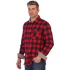 image:imageGioberti Mens Brushed Flannel 100 Cotton Plaid Checkered Shirt with Corduroy Contrast74  Red  Navy