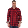 image:imageGioberti Mens Brushed Flannel 100 Cotton Plaid Checkered Shirt with Corduroy Contrast74  Red  Navy