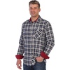 image:imageGioberti Mens Brushed Flannel 100 Cotton Plaid Checkered Shirt with Corduroy Contrast76  Navy  Red  Ivory Highlight