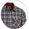 image:imageGioberti Mens Brushed Flannel 100 Cotton Plaid Checkered Shirt with Corduroy Contrast76  Navy  Red  Ivory Highlight