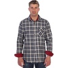 image:imageGioberti Mens Brushed Flannel 100 Cotton Plaid Checkered Shirt with Corduroy Contrast76  Navy  Red  Ivory Highlight