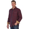 image:imageGioberti Mens Brushed Flannel 100 Cotton Plaid Checkered Shirt with Corduroy Contrast77  Red  Navy  Green