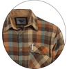 image:imageGioberti Mens Brushed Flannel 100 Cotton Plaid Checkered Shirt with Corduroy Contrast78  Orange  Khaki  Teal