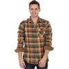 image:imageGioberti Mens Brushed Flannel 100 Cotton Plaid Checkered Shirt with Corduroy Contrast78  Orange  Khaki  Teal