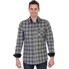 image:imageGioberti Mens Brushed Flannel 100 Cotton Plaid Checkered Shirt with Corduroy Contrast79  Gray  Navy  White Highlight