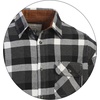 image:imageGioberti Mens Brushed Flannel 100 Cotton Plaid Checkered Shirt with Corduroy Contrast90  Black  Gray  White Highlight