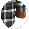 image:imageGioberti Mens Brushed Flannel 100 Cotton Plaid Checkered Shirt with Corduroy Contrast90  Black  Gray  White Highlight