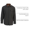 image:imageGioberti Mens Brushed Flannel 100 Cotton Plaid Checkered Shirt with Corduroy ContrastCharcoal