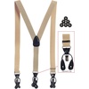 image:imageGioberti Mens Convertible Suspenders Bow Tie and Hanky SetBeige Set  Style 3