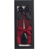 image:imageGioberti Mens Convertible Suspenders Bow Tie and Hanky SetBurgundy Set  Style 3