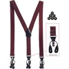image:imageGioberti Mens Convertible Suspenders Bow Tie and Hanky SetBurgundy Set  Style 3