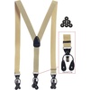 image:imageGioberti Mens Convertible Suspenders Bow Tie and Hanky SetKhaki Set  Style 3