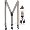 image:imageGioberti Mens Convertible Suspenders Bow Tie and Hanky SetLight Gray Set  Style 3