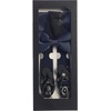 image:imageGioberti Mens Convertible Suspenders Bow Tie and Hanky SetNavy Set  Style 3
