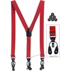 image:imageGioberti Mens Convertible Suspenders Bow Tie and Hanky SetRed Set  Style 3