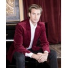 image:imageGioberti Mens Cotton Velvet Blazer JacketWine