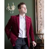 image:imageGioberti Mens Cotton Velvet Blazer JacketWine