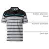 image:imageGioberti Mens Double Striped Contrast Polo Shirt with Pocket  Yarn DyeBlack B  Style 9328