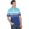image:imageGioberti Mens Double Striped Contrast Polo Shirt with Pocket  Yarn DyeBlue  Style 931