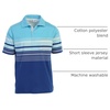 image:imageGioberti Mens Double Striped Contrast Polo Shirt with Pocket  Yarn DyeBlue  Style 931