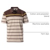 image:imageGioberti Mens Double Striped Contrast Polo Shirt with Pocket  Yarn DyeBrown  Style 9328