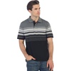 image:imageGioberti Mens Double Striped Contrast Polo Shirt with Pocket  Yarn DyeCharcoal a  Style 931