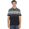 image:imageGioberti Mens Double Striped Contrast Polo Shirt with Pocket  Yarn DyeCharcoal a  Style 931