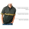 image:imageGioberti Mens Double Striped Contrast Polo Shirt with Pocket  Yarn DyeHunter  Style 9327