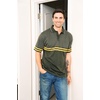 image:imageGioberti Mens Double Striped Contrast Polo Shirt with Pocket  Yarn DyeHunter  Style 9327