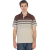 image:imageGioberti Mens Double Striped Contrast Polo Shirt with Pocket  Yarn DyeKhaki  Style 931