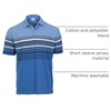 image:imageGioberti Mens Double Striped Contrast Polo Shirt with Pocket  Yarn DyeMarina Blue  Style 931