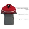 image:imageGioberti Mens Double Striped Contrast Polo Shirt with Pocket  Yarn DyeRed  Style 931