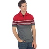 image:imageGioberti Mens Double Striped Contrast Polo Shirt with Pocket  Yarn DyeRed  Style 931