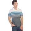 image:imageGioberti Mens Double Striped Contrast Polo Shirt with Pocket  Yarn DyeWhite  Style 931