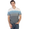 image:imageGioberti Mens Double Striped Contrast Polo Shirt with Pocket  Yarn DyeWhite  Style 931