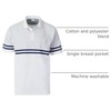 image:imageGioberti Mens Double Striped Contrast Polo Shirt with Pocket  Yarn DyeWhite B  Style 9327