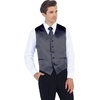 image:imageGioberti Mens Formal 4pc Satin Vest Necktie Bowtie and Pocket SquareCharcoal D