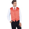image:imageGioberti Mens Formal 4pc Satin Vest Necktie Bowtie and Pocket SquareCoral D