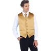 image:imageGioberti Mens Formal 4pc Satin Vest Necktie Bowtie and Pocket SquareGold D