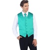 image:imageGioberti Mens Formal 4pc Satin Vest Necktie Bowtie and Pocket SquareMint D