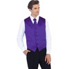 image:imageGioberti Mens Formal 4pc Satin Vest Necktie Bowtie and Pocket SquarePurple D