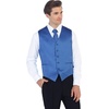 image:imageGioberti Mens Formal 4pc Satin Vest Necktie Bowtie and Pocket SquareRoyal Blue D
