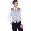 image:imageGioberti Mens Formal 4pc Satin Vest Necktie Bowtie and Pocket SquareSilver D