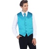 image:imageGioberti Mens Formal 4pc Satin Vest Necktie Bowtie and Pocket SquareTurquoise D